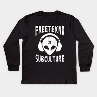 Freetekno Subculture Tekkno 23 Kids Long Sleeve T-Shirt